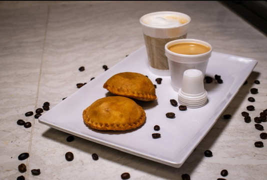 Empanadas served with espresso and cappuccino