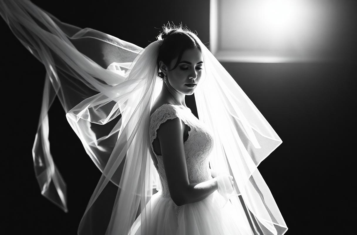 Editorial bridal portrait