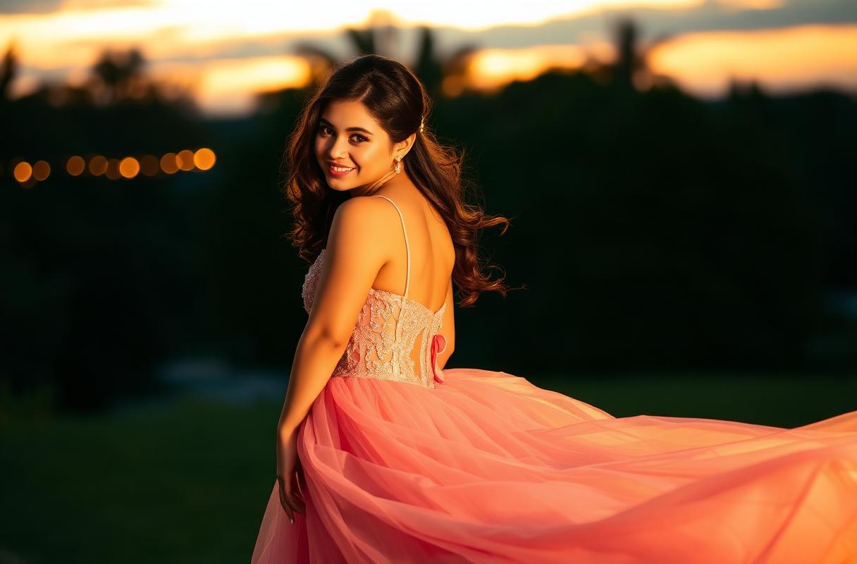 Quinceañera session at sunset